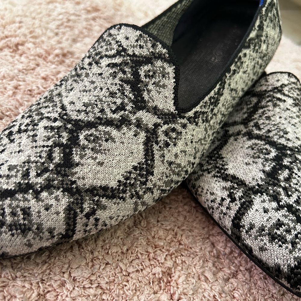 Rothy's Black and White Python Loafers - Picture 7 of 8